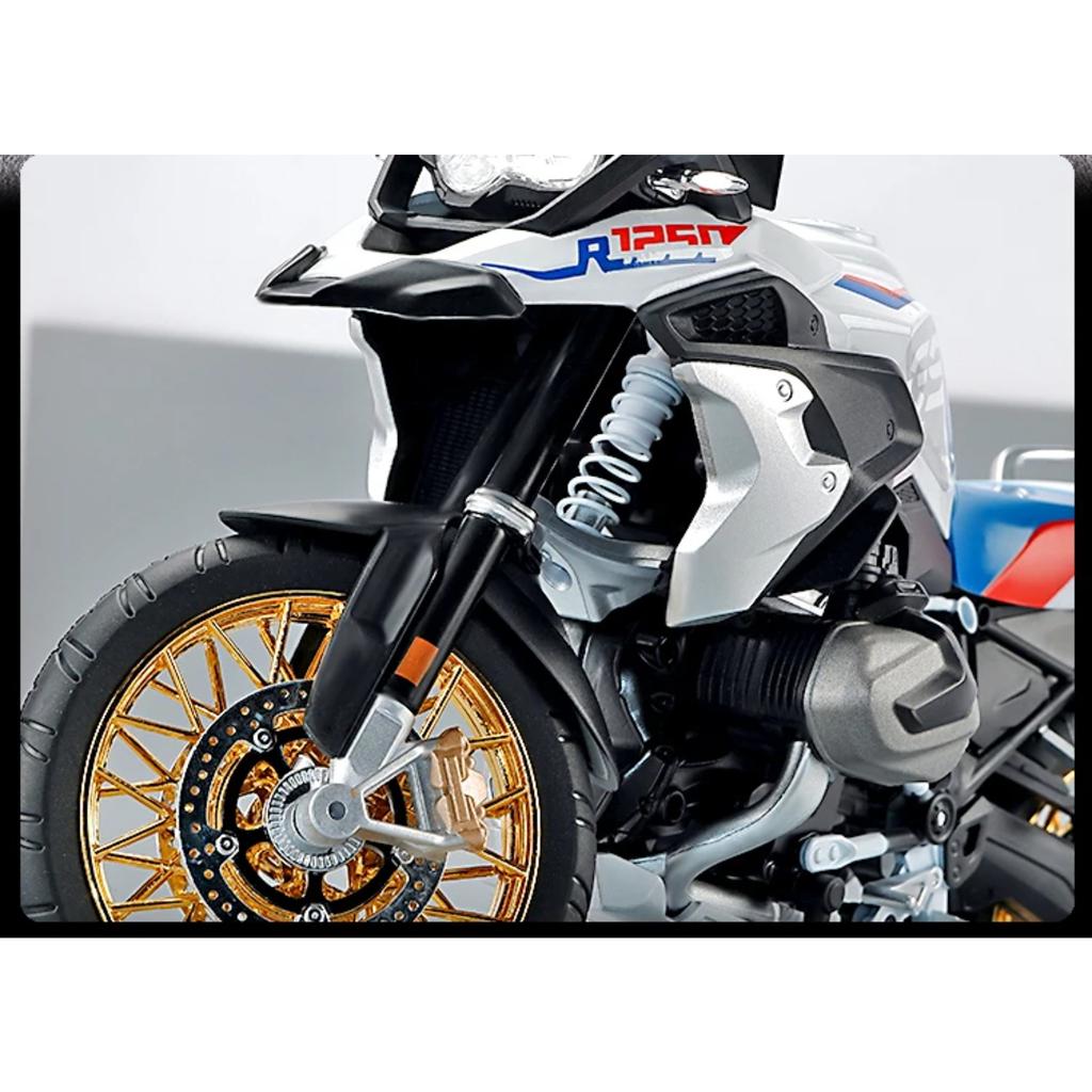 1/9 BWM R1250GS ADV Литой из сплава Модель мотоцикла Игрушечный транспорт Коллекция Звук и свет Внедорожный Автоцикл Игрушки Машина