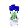 Handmade Crystal Tulip Sculpture Colorful Tulip Bouquet Statue  Home Table Decor