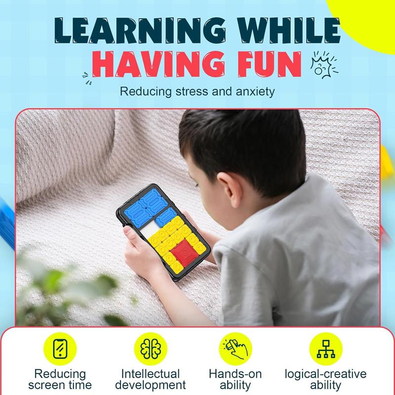 Huarong Road Slide Puzzle Games 500+ Challenges Brain Teaser Puzzle Toys for Kids Logical Thinking Educational Toy Birthday Gift