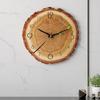 Настенные часы 12 дюймов с текстурой дерева, креативный дизайн пня, бесшумный кварцевый механизм