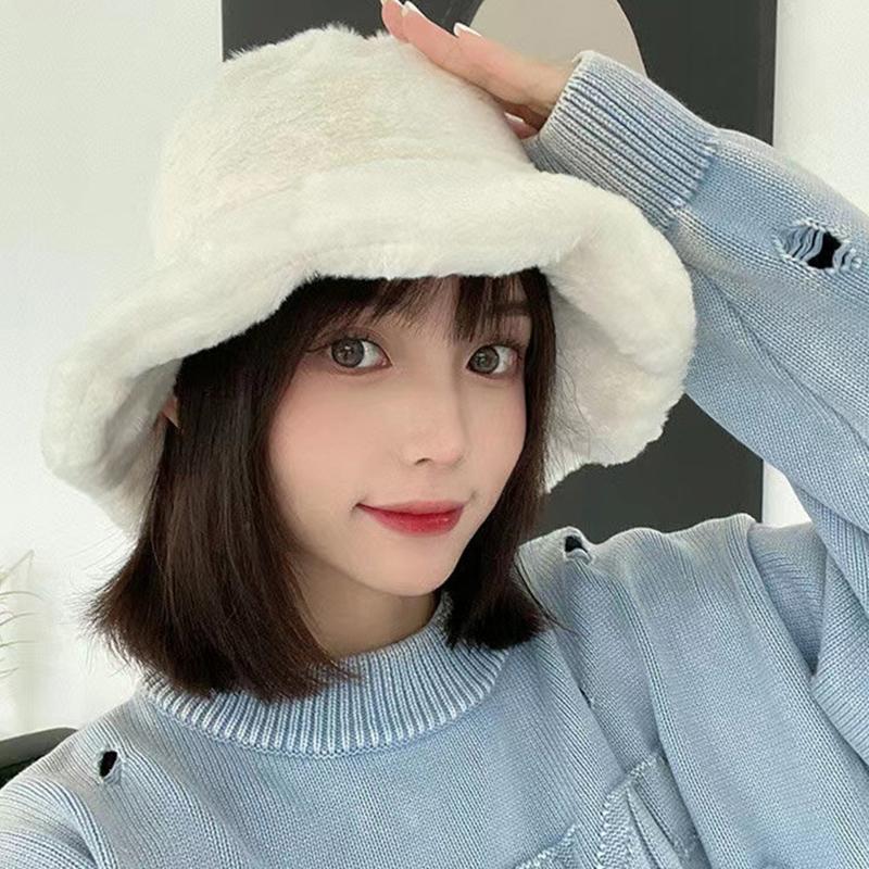 Мягкая милая панама плюшевая осенне-зимняя теплая рыболовная шляпа женская для девочек на открытом воздухе панама повседневные кепки шляпы