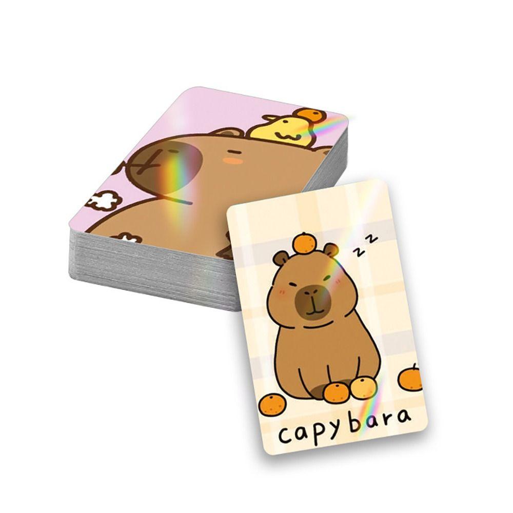 30Pcs Glitter Capybara Photocards Double-sided Collection Cards Kawaii Lomo Cards
