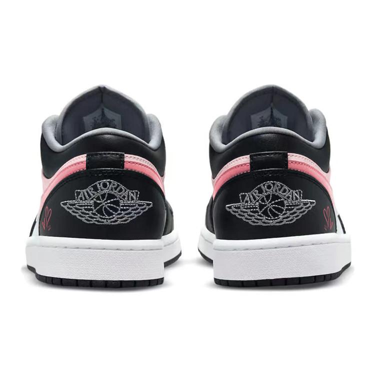 Jordan Air Jordan 1 Heartbeat Heart, Стиль Urban Chic Черный Розовый Любовь Амортизация Нескользящая Износостойкая 553558-040(Команда56-)