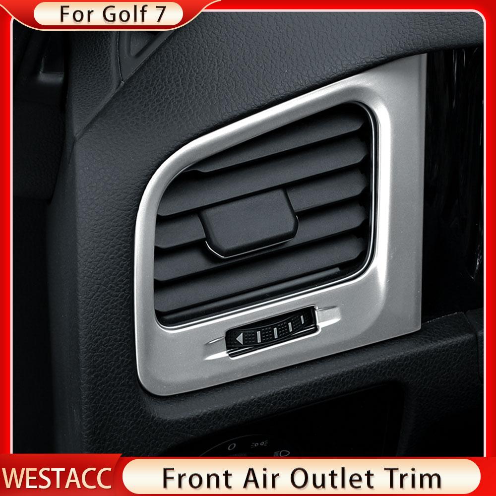 2 шт., наклейка на выпускное отверстие автомобиля из АБС-пластика для Volkswagen VW Golf 7 MK7 7,5 MK7.5 2013-LHD, вентиляционная крышка кондиционера A/C