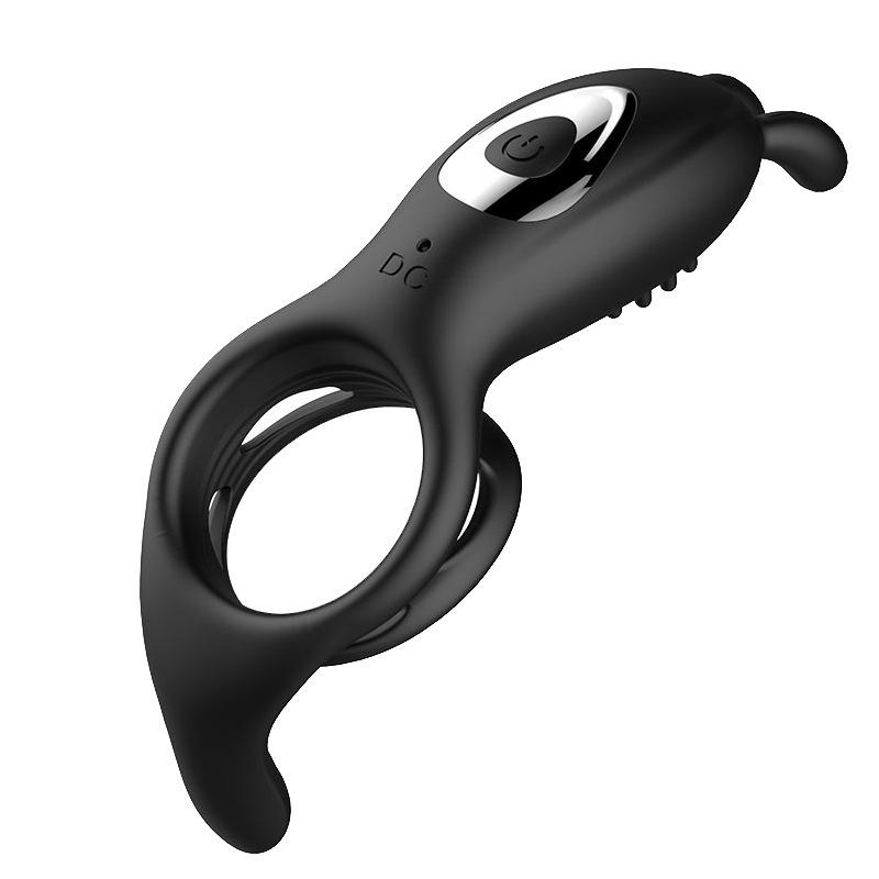 Вибрирующий фаллоимитатор и набор колец на пенис для пар