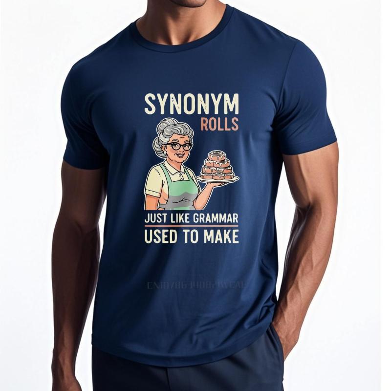 men brand tshirt Vintage summer Boys tshirt Synonym Rolls Just Like Grammar Used To Make Short Sleeve Travel Oneck tops