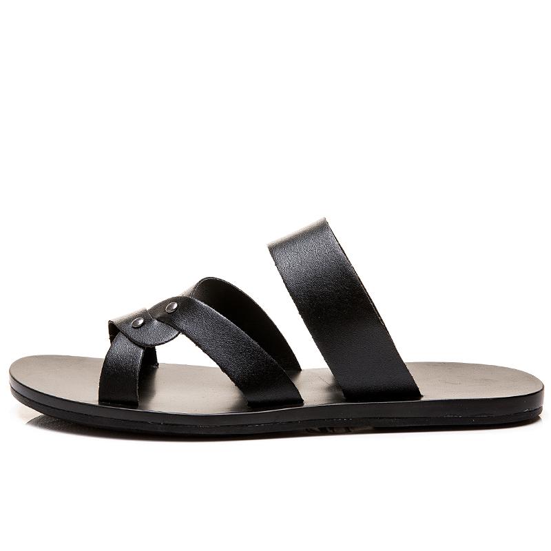 Мужская обувь Модная летняя мужская обувь Винтажные итальянские балетки Повседневные нескользящие пляжные сандалии Кожаные шлепанцы Тапочки Балетки Сандалии