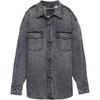 Levis Серия Rock & Roll Повседневная джинсовая куртка с лацканами, с подолом, с эффектом потертости, однобортная, Женские куртки 002Z1-0000