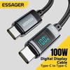 Essager 5A 100W Type C to Type C кабель для передачи данных дисплей быстрая зарядка кабель для iPhone16 15 Huawei Xiaomi Samsung Macbook Xiaomi Air