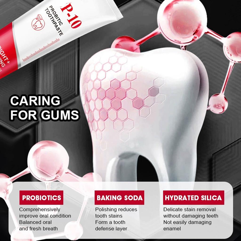 Пробиотическая зубная паста, мягкая зубная паста с натуральными ингредиентами, свежее дыхание, удаление желтизны, пятен и отбеливающая зубная паста, 1 шт, 120 г