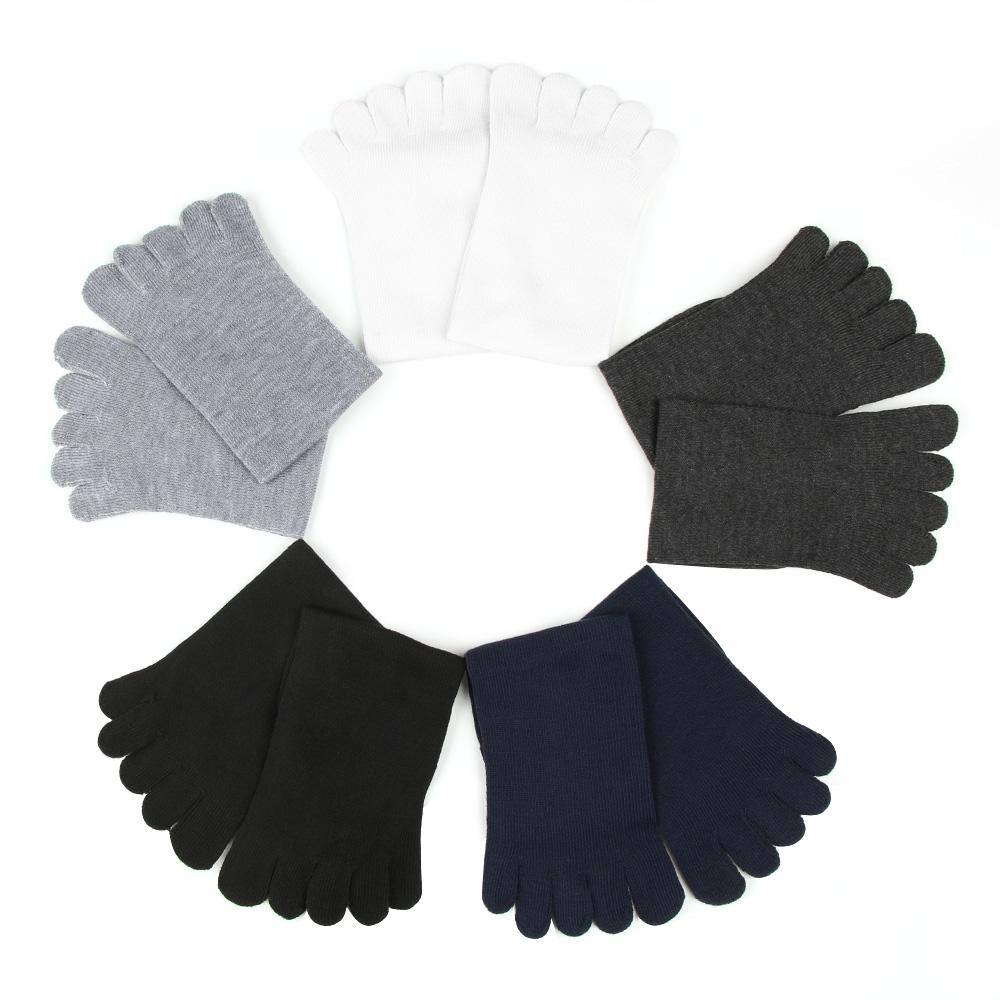 Soft Unisex Women Men Cotton Sports Five Finger Toe Socks