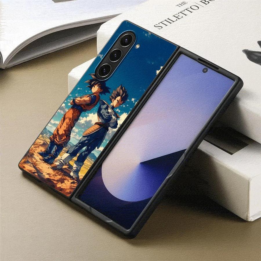 Dragon Ball Cool Vegeta Back Phone Cover Case for Samsung Galaxy Z Fold 7 6 5 4 3 ZFold5 ZFold3 ZFold6 ZFold7 ZFold4