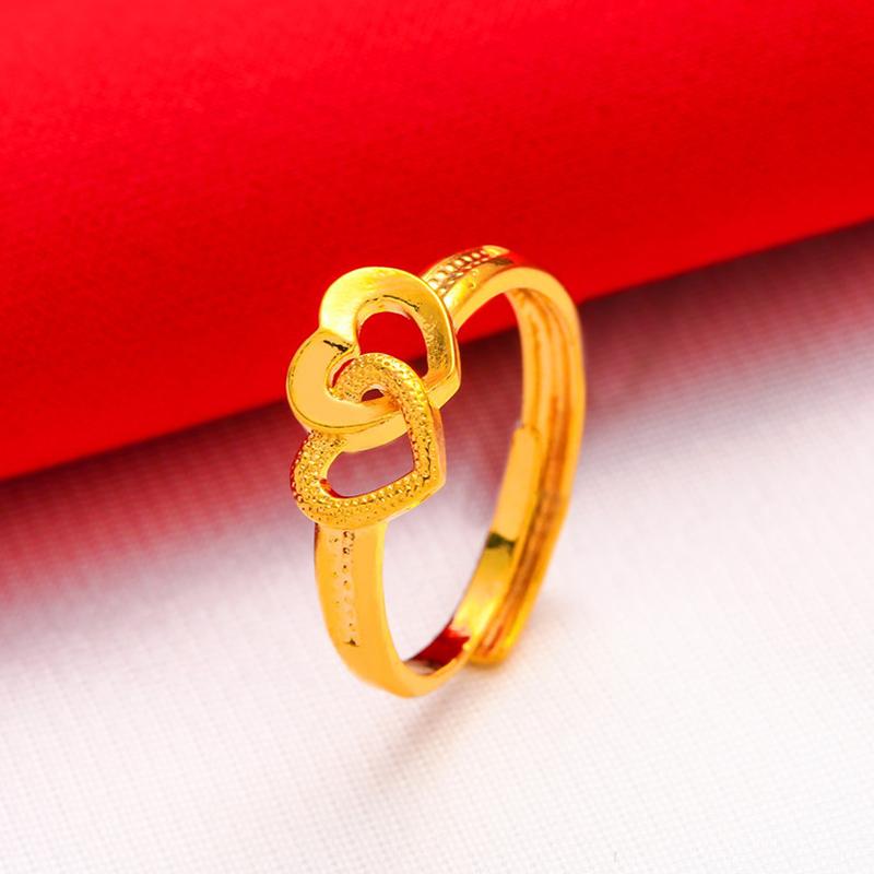 Gold Plated Lucky Ring Opening Adjustable Simple Transfer Ring For Women All-Match Luxury Finger Accessories