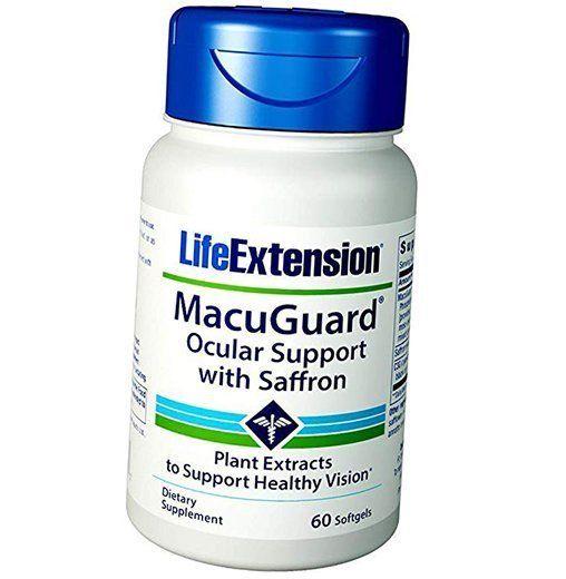 Растительный комплекс для глаз, MacuGuard Ocular Support, Life Extension  60гелкапс (71346015)