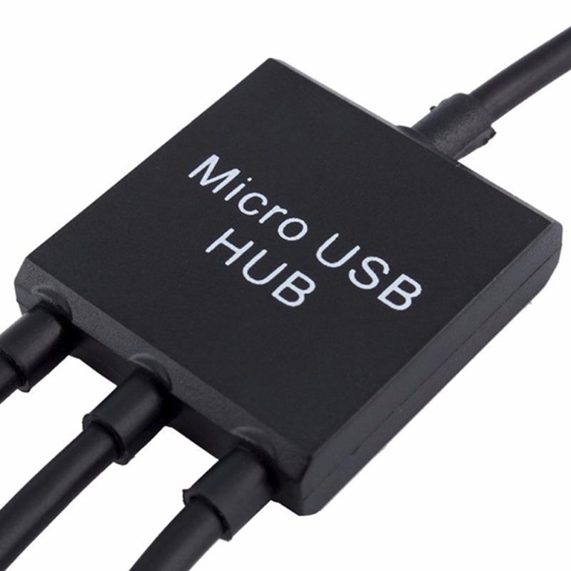 USB OTG Хаб-Док-станция: Разветвитель «один на три» с блоком питания для мобильных телефонов и планшетов.