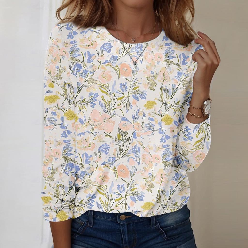 Рубашки с длинным рукавом для женщин, милые футболки с графическим принтом, блузки, повседневные базовые топы больших размеров, пуловеры