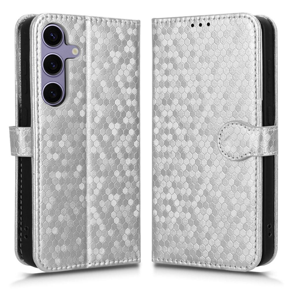 For Samsung Galaxy S25 FE Wallet Case Dot Pattern Imprint PU Leather Phone Cover with Wrist Strap