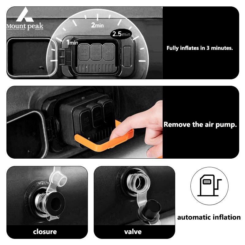 Внутренний надувной матрас Glamping Mats ПВХ надувной спальный матрас роскошный 2-местный кемпинговый коврик со встроенным насосом утолщенный коврик