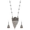 Fashion Latest Stylish Traditional Oxidised Silver Necklace Jewellery Set for Women