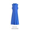 Kaslead New Women Clothes Western Style Half-high Collar Stripe Long Dress 87007204