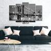 Five Piece Picture Canvas Print Manhattan Bridge New York