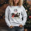 Xmas Gifts Outfits Top It's Fine I'm Fine Everything Is Fine Graphic Sweater Women Merry Christmas Cat Lights Cartoon Sweatshirt