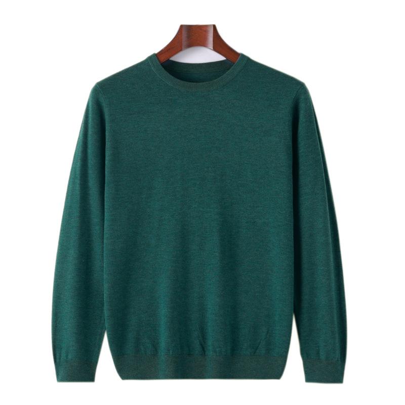 Worm-spinned Round Neck Wool Sweater for Men's Autumn and Winter New Loose Casual Base Shirt Top Versatile Warm Sweater