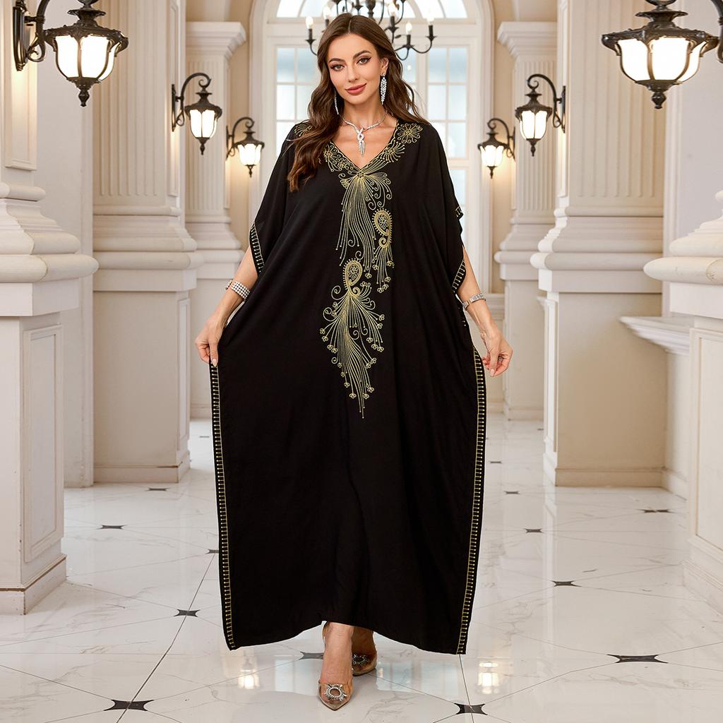 Женская мода лето весна цветочный узор принт рукава 1/2 V-образный вырез свободная талия повседневные платья