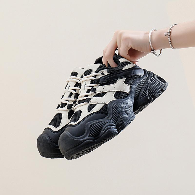 Ins Korean Version of Platform Dad Shoes 2025 Spring New Street Shot Student Running Sneakers Increase Height Casual AB03