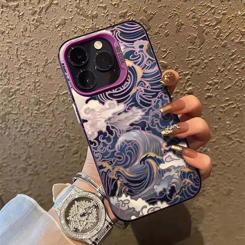 Чехол для iPhone 16 Pro «Морская волна», 15 Лазерный чехол, 14 Apple 12 Чехол с защитой от падения, 11XS Max и Многие Другие Модели