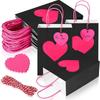 10/12pcs Red Heart Kraft Kraft Paper Gift Bags Handheld Candy Packaging Bag  Wedding Party