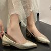 Chunky Heels Low Heel Elegant Pointed Toe Ladies Pumps Women's Shoes Formal Block Today On Sale Luxury Brand Footwear Young