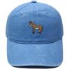 Cute little donkey embroidered baseball cap animal washed retro dad hat men's and women's casual outdoor sun hat