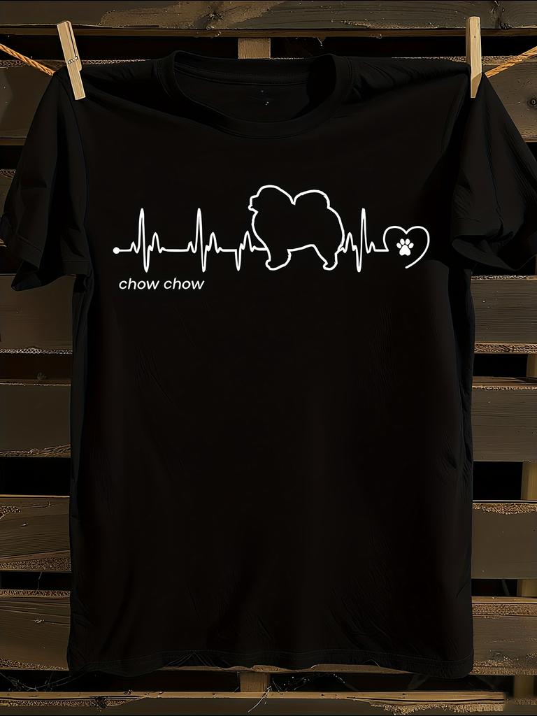 Chow Chow Dog Lovers T-Shirt Mens Tshirt Womens Tshirts with Letters Print Short Sleeves T-Shirt Casual Street Tee Shirt Top