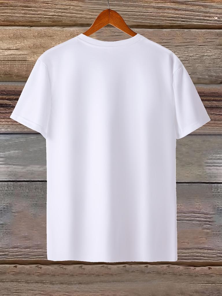 Женская классическая белая футболка с винтажным принтом 100% превосходного качества - Повседневная с круглым вырезом, с коротким рукавом