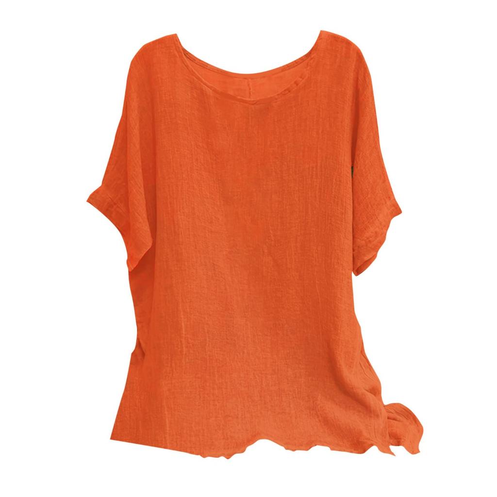 Ladies', Casual, Bat Sleeve Top, Round Neck, Short Sleeved Shirt