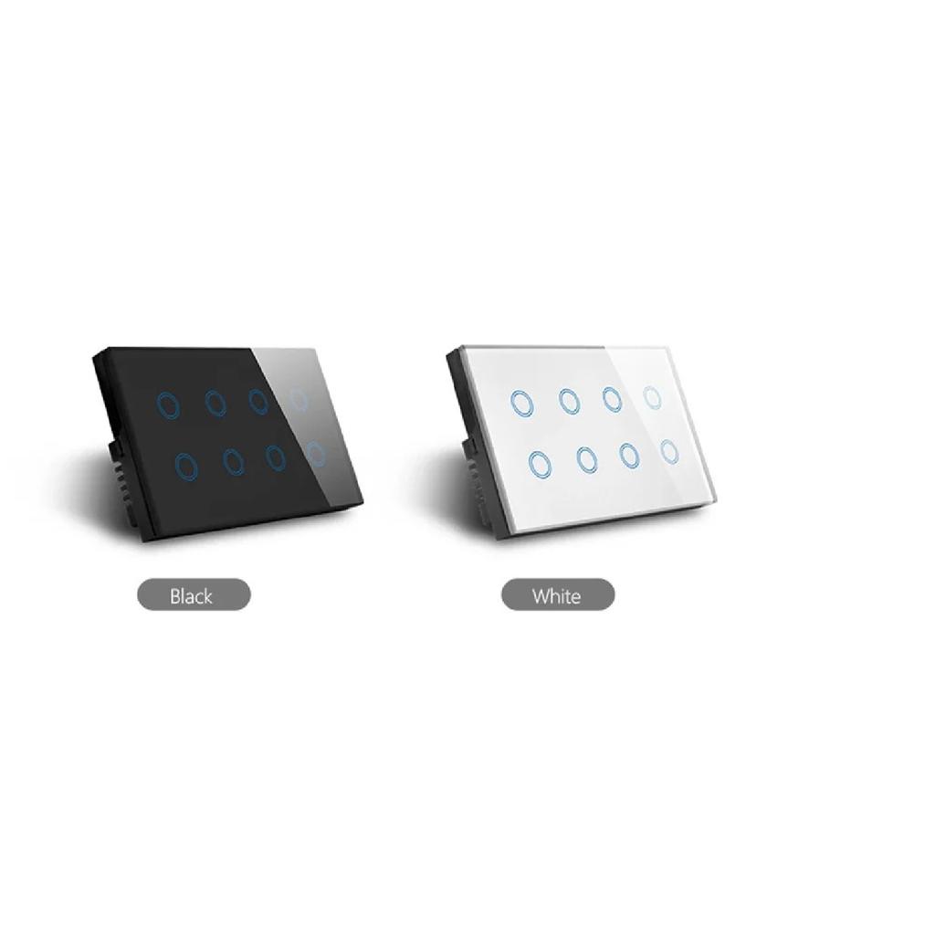 Wifi Smart Touch Light Wall Switch Interruptor Glass Panel 8 Gang 147*86mm Tuya App SmartLife Compatible with Alexa Google Home