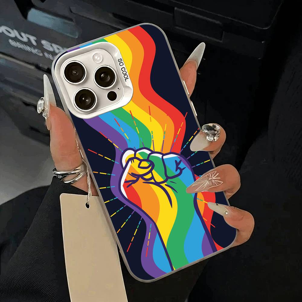 Lesbian LGBT Rainbow Pride Phone Case For IPhone 17 Air 16 15 14 13 12 11 Pro Max White Sliver Hard Cover