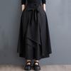 Черный Плюс размер Винтаж высокая талия Повседневный свободный длинный весна лето широкие брюки юбка женские брюки