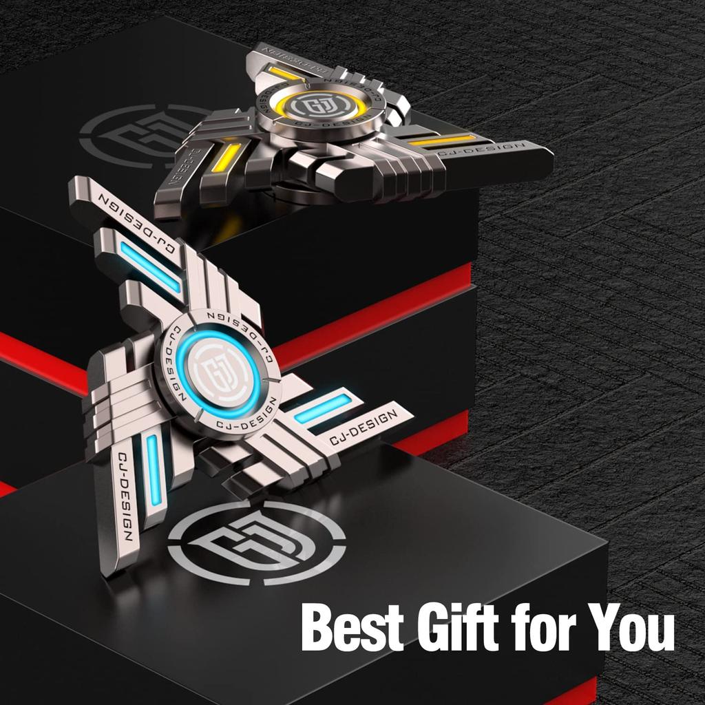 Спиннеры Commander Fidget со светящимся, прочным высокоскоростным бесшумным подшипником, игрушками/подарками для пальцев и рук для взрослых и детей (Фонарик в комплекте)