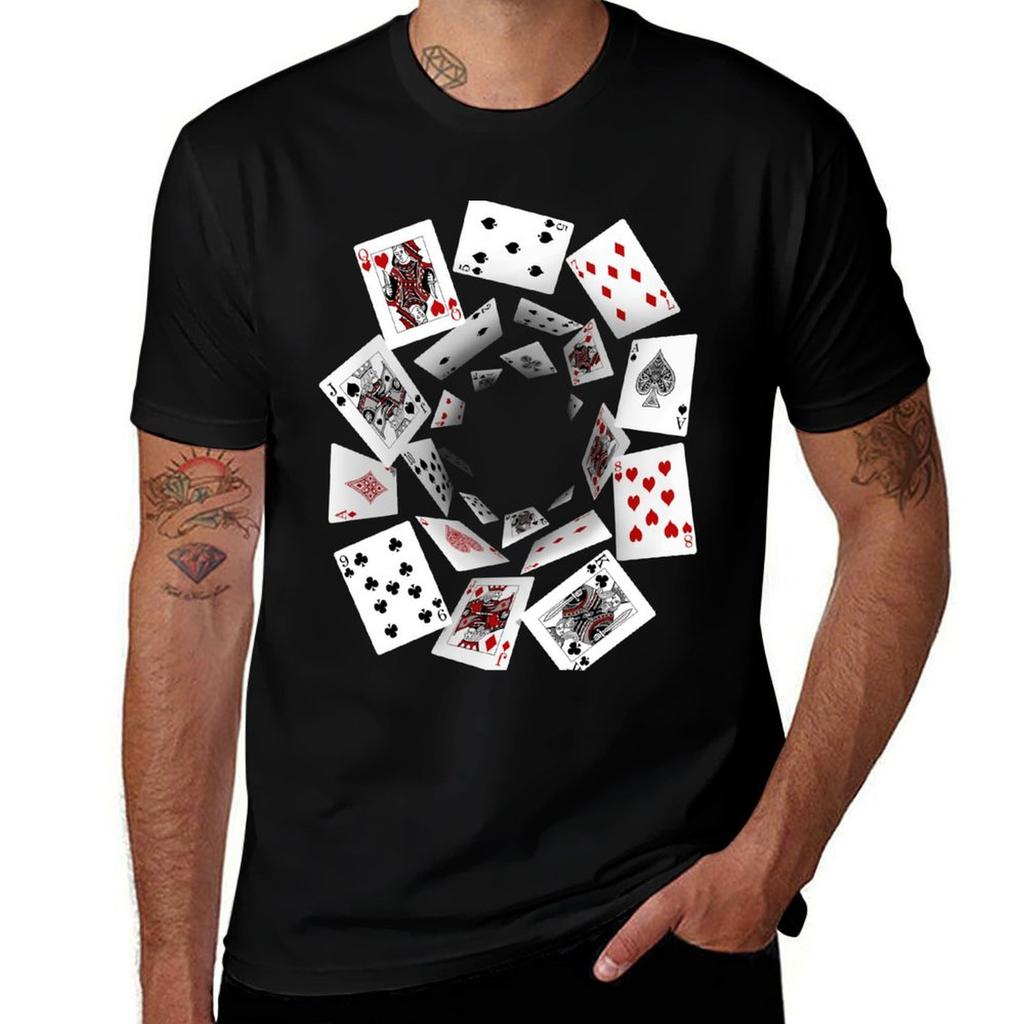Falling Cards Tshirt Festive Simple Tshirt