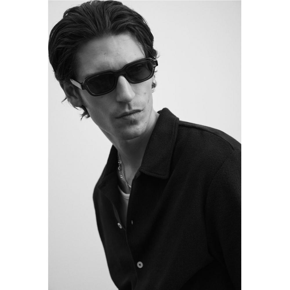 Рубашка из джерси HM Regular Fit с коротким рукавом, темно-синяя