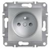 Asfora Socket 2P+Pe With Shutter Without Frame, Aluminum Eph2800261