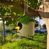 Hummingbird House for Outside Small Resin Hanging Birds House Decorative Green Leaf Birdhouse for Balcony Porch Backyard Decor