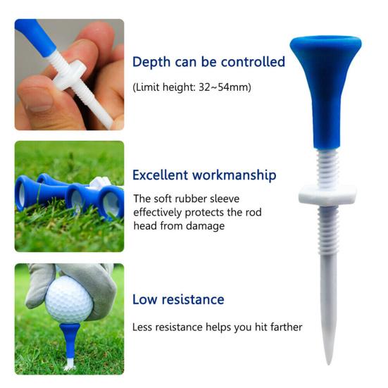 20Pcs Golf Tee Height Adjustable Sharp Tip Plastic Golf Holder Golf Training Aid Driving Range Indoor Outdoor Golf Spike Set