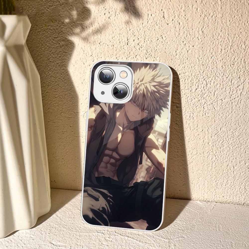 Мультяшный чехол для телефона B-Bakugo K-Katsuki для iPhone 14 13 12 Mini 11 Pro XS Max X XR 14 Plus Закаленное стекло