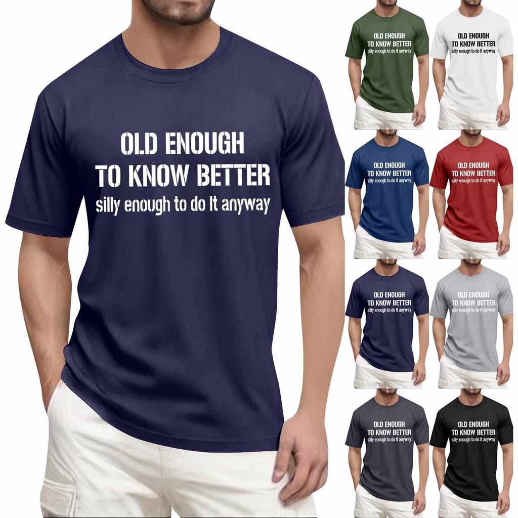 Летняя мужская популярная футболка с круглым вырезом и коротким рукавом с принтом