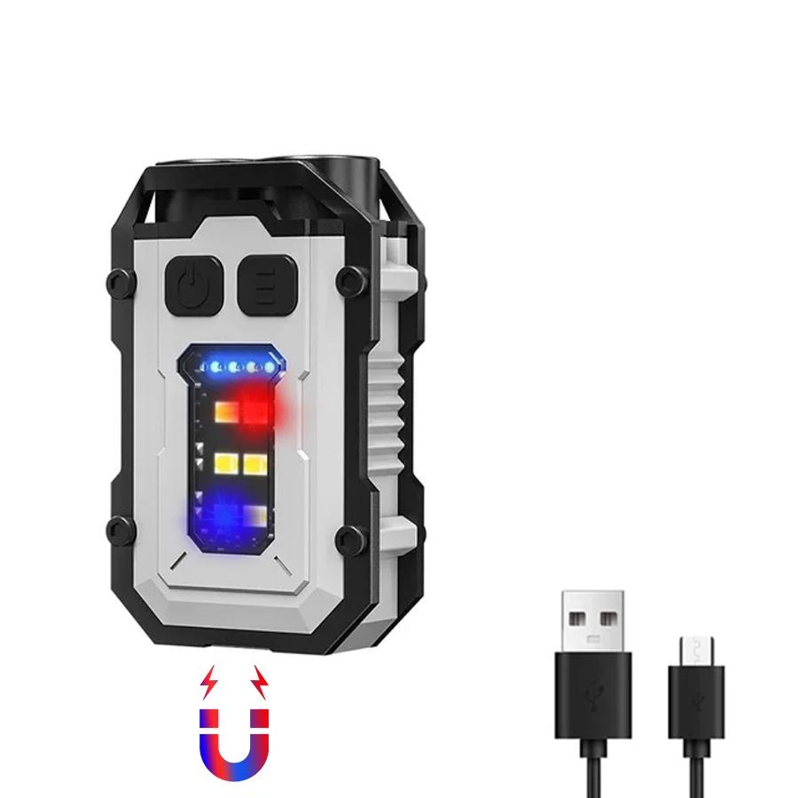 Мини-светодиодный брелок для ключей, портативный магнитный фонарик EDC, уличный фонарик для кемпинга, рыбалки, аварийной работы, шляпа, клипса, лампа с гироскопом