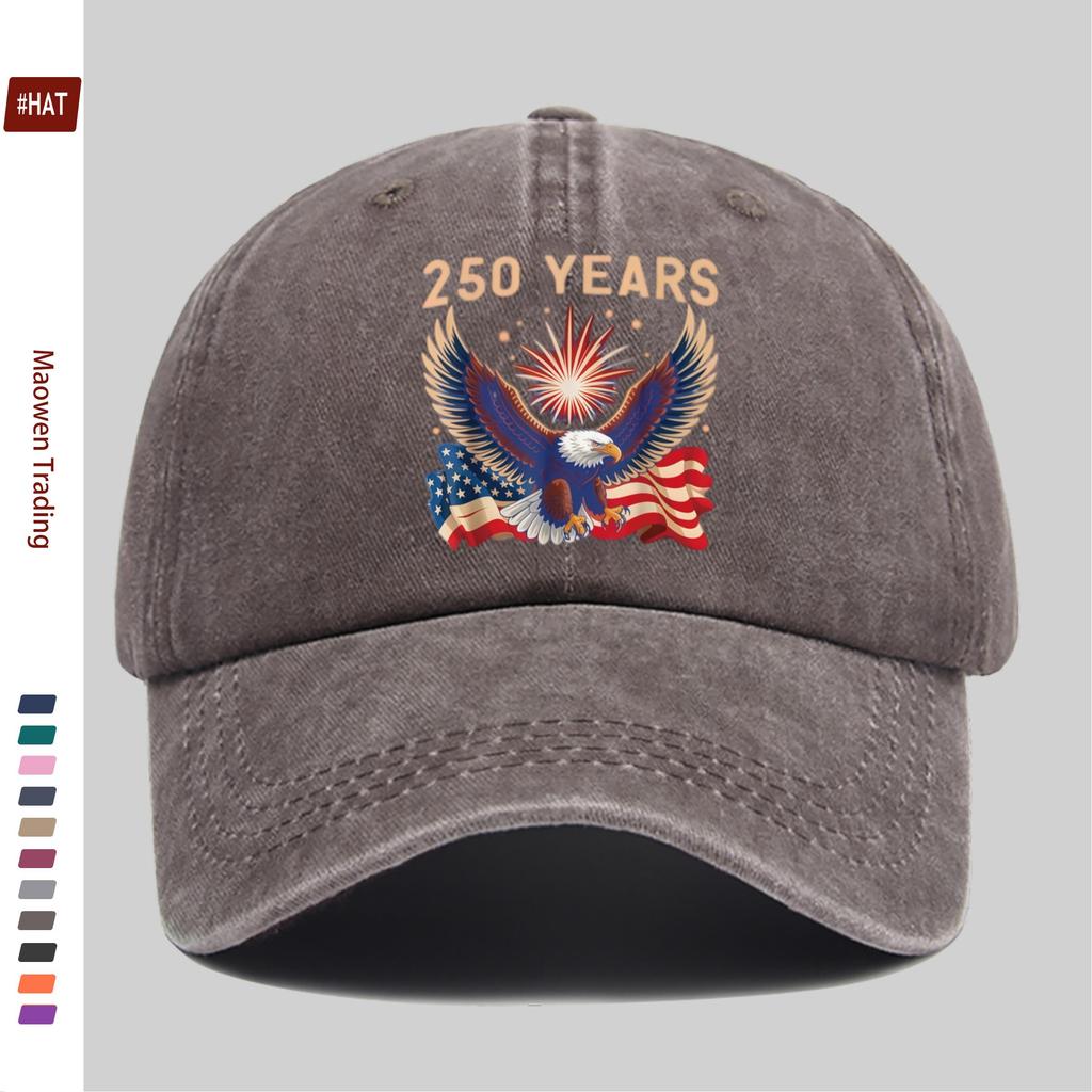 pc th Anniversary () Patriotic Theme Print Baseball Cap with Bald Eagle and American Flag Pattern Comfortable Ligh