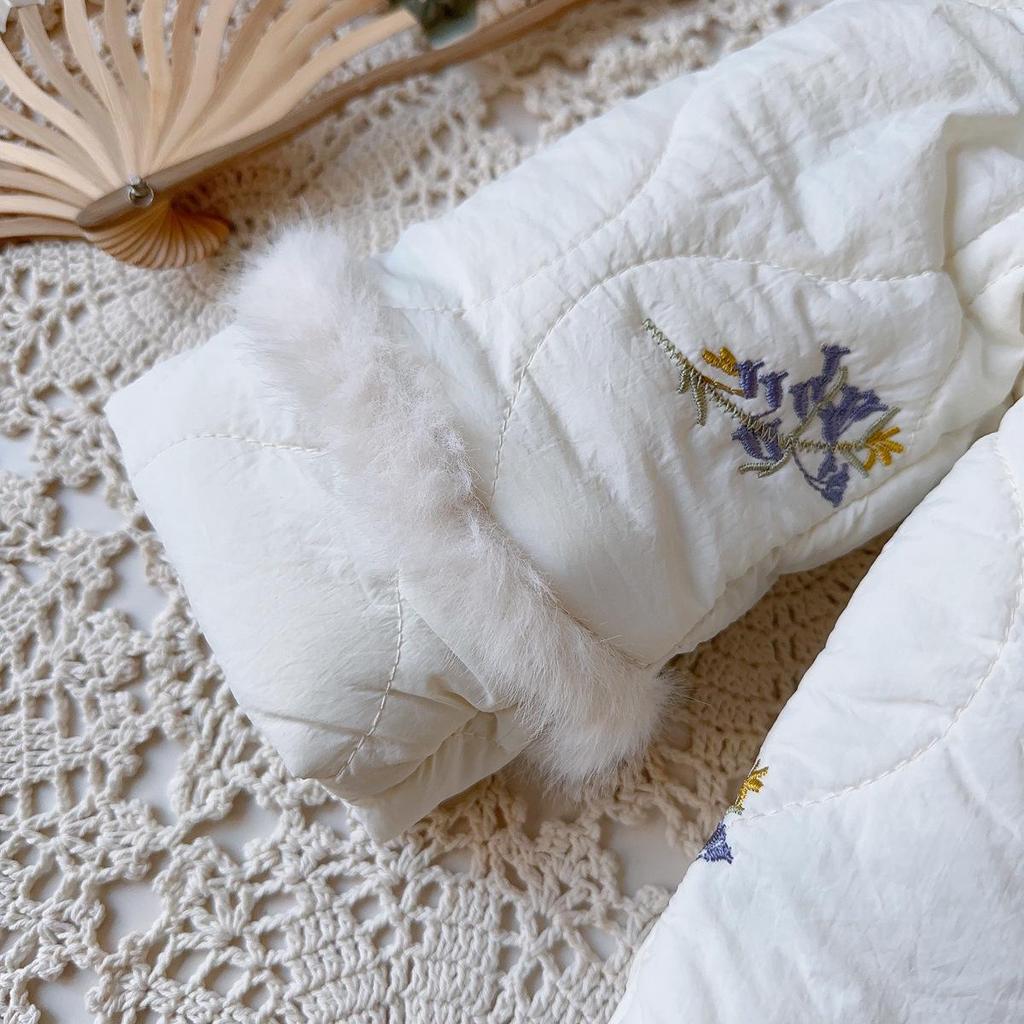 Зимняя хлопковая куртка в корейском стиле для девочек с меховой отделкой - BWB079